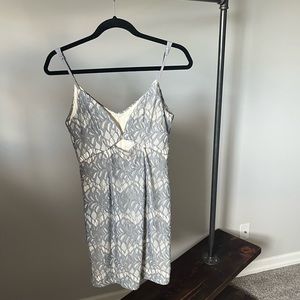 Grey lace cocktail dress